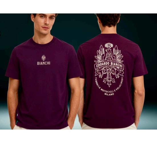 BIANCHI tričko Old Logo burgundy