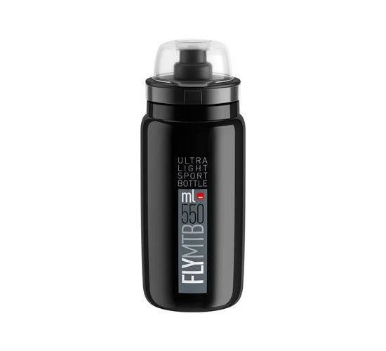 Láhev ELITE FLY MTB 21" černá/šedé logo, 550 ml