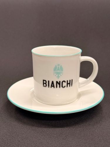 Bianchi espresso hrnek s podšálkem bílý s orlicí